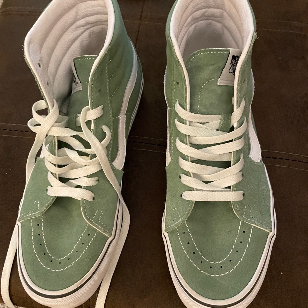 LIKE NEW DISCONTINUED Sage colored Vans